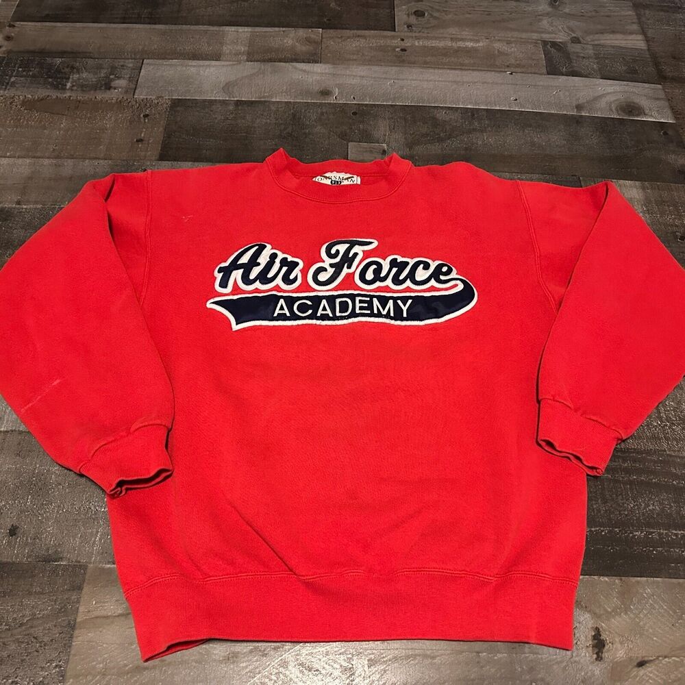 Vtg UNITED STATES AIR FORCE Academy Oarsman Crewneck‎ Sweatshirt Mens Medium Red